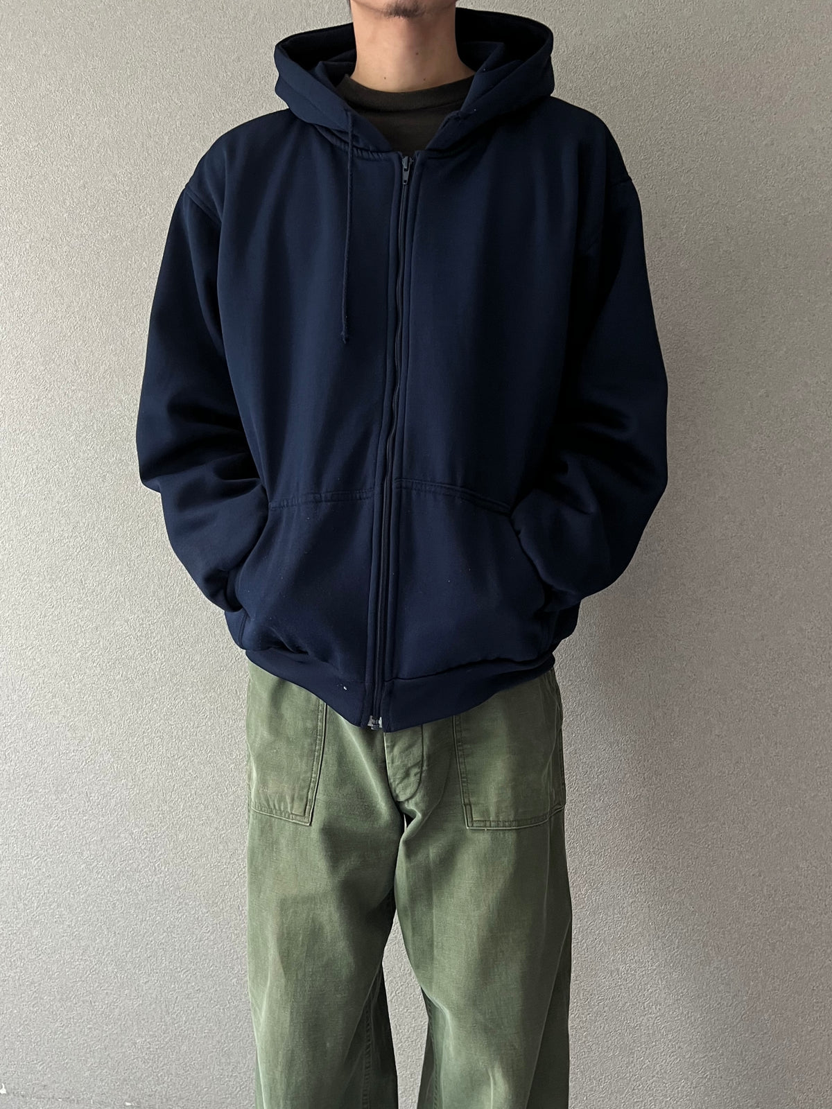 90's PLUMA thermal linning zip up sweat hoodie
