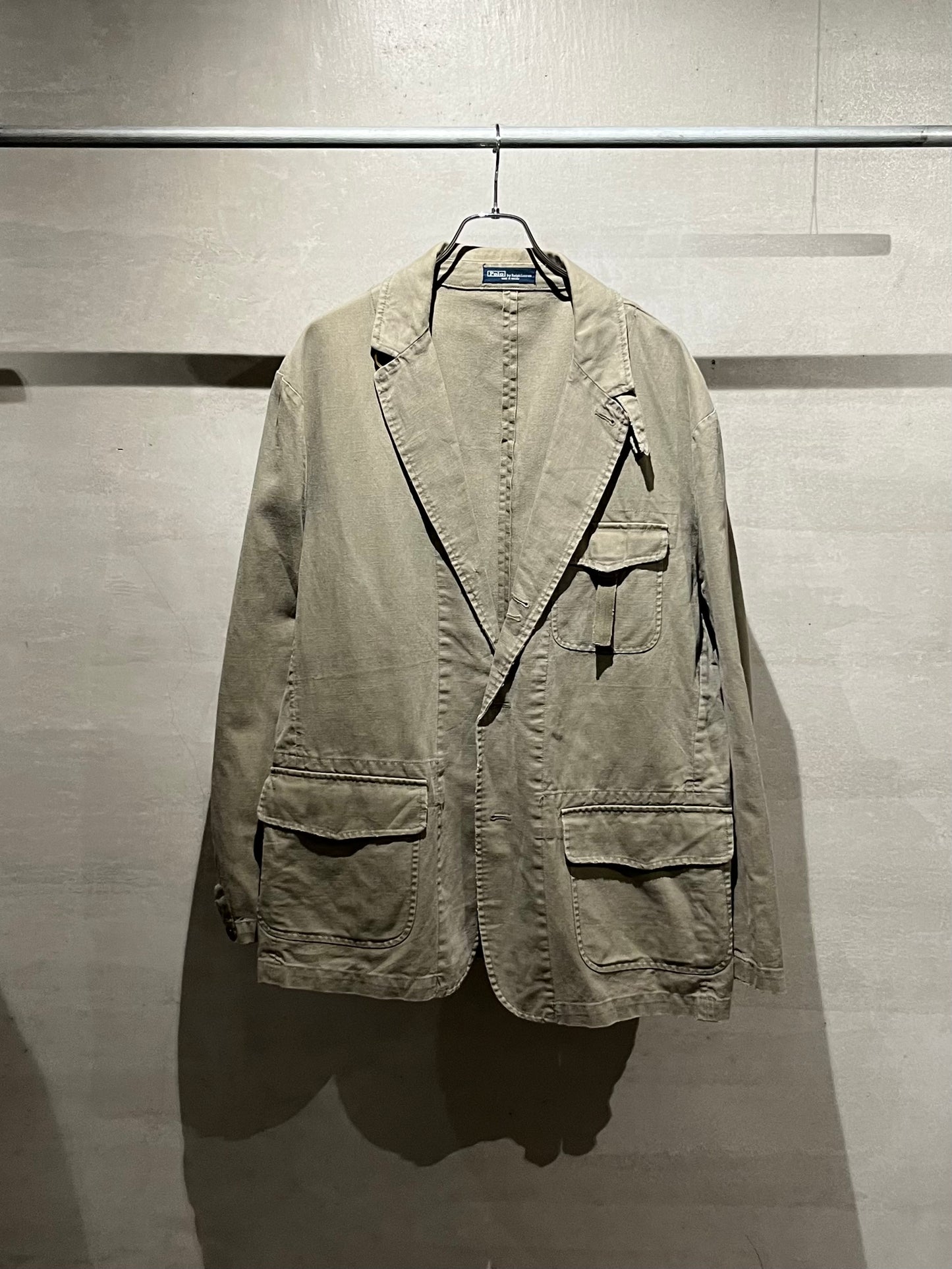 90's Polo Ralph Lauren cotton × linen tailored jacket